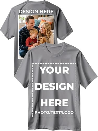 Custom T Shirts for Men Women Design Your Own Front Back Print Customized Shirt Image/Text/Photo Personalized Cotton T-Shirts(Bundle of 10)